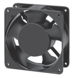 [VA12B23HTBW00] 120x120x38 mm, 230V 1~ 50/60Hz, 165/200 m3/h, rodamiento bolas, conector fast-on, protección motor impedancia, clase I, IP20, CE